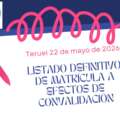 Listado definitivo de matrícula a efectos de convalidación